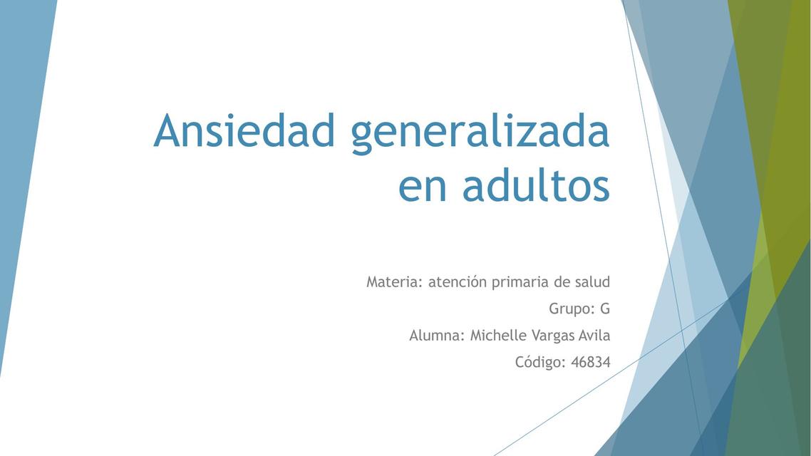 Ansiedad Generalizada en Adultos 