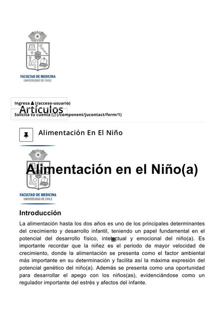 Alimentación de Niños