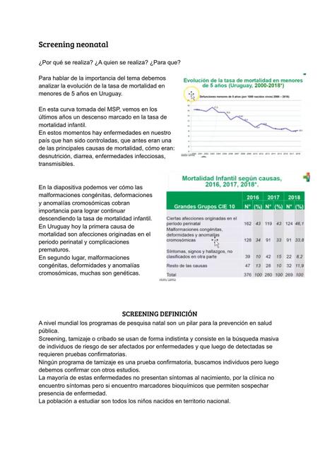 Screening Neonatal