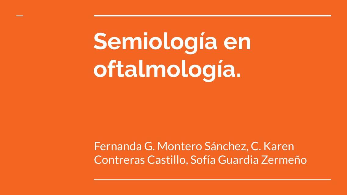 Semiología en Oftalmología