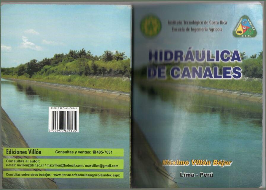 a150 Hidraulica de Canales - Maximo Villon PDF | PDF | Hidráulica