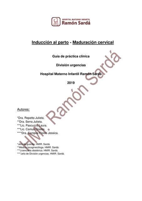 GPC Inducción al Parto Maduración Cervical HMIRS