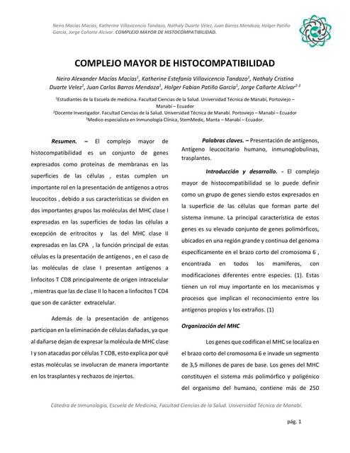 Complejo Mayor de Histocompatibilidad