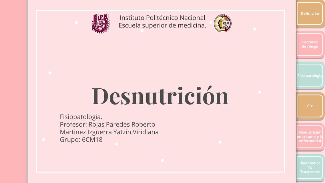 Desnutrición fisiopatología