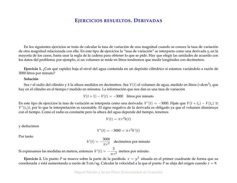 Ejercicios Resueltos Derivadas