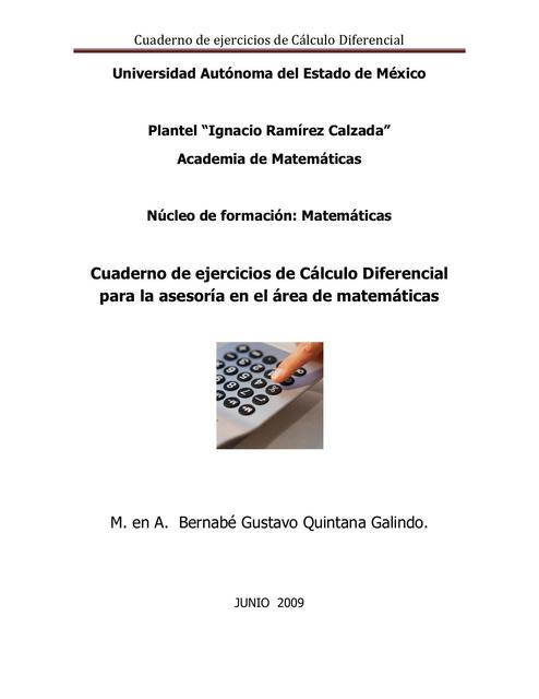 Cuaderno de Ejercicios de Calculo Diferencial e Integral