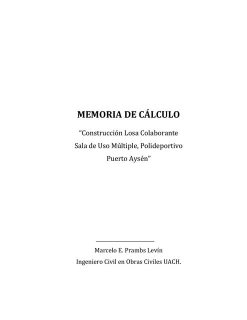 Memoria Calculo Losa Polideportivo