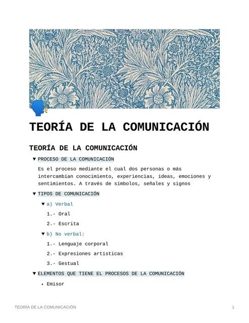 Teoría de la Comunicación 