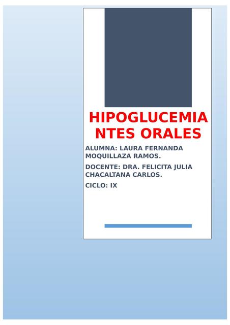 Agentes Hipoglucemiantes Orales