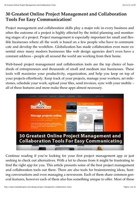 30 Greatest Online Project Management And Collaboration Tools