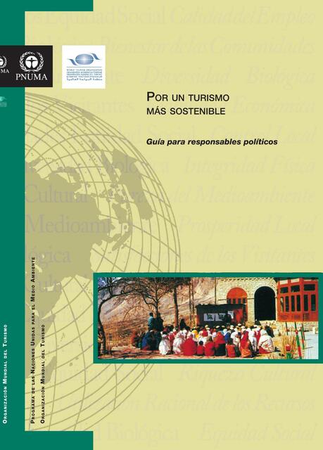 Por Un Turismo Más Sostenible: Guía Para Responsables Políticos