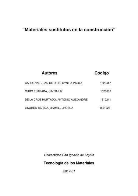 Materiales Sustitutos En La Construcción