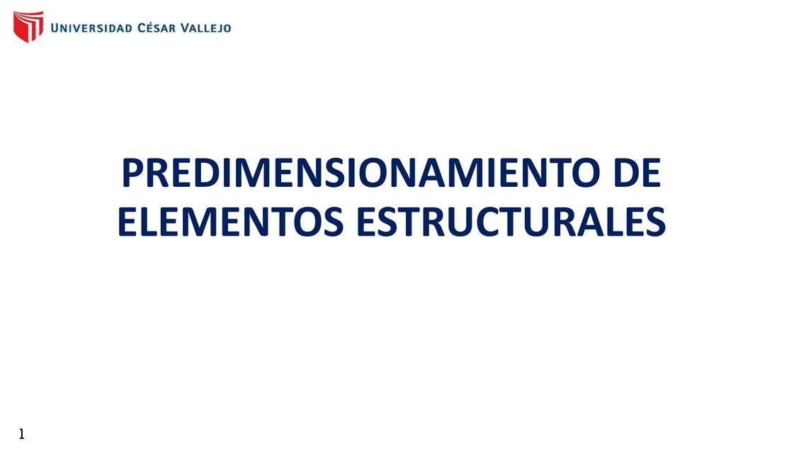 Predimensionamiento de Elementos Estructurales