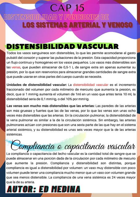 Distensibilidad y funciones de los sistemas arterial y venoso