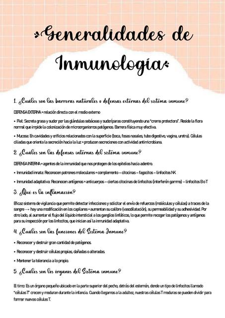 Guía de aprendizaje Generalidades de Inmunología