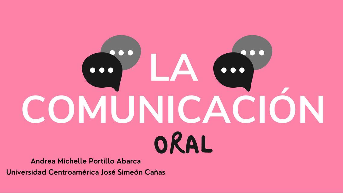 La comunicación oral