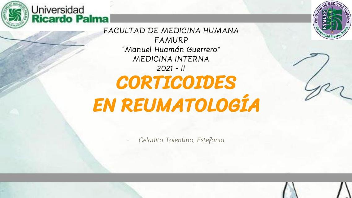 CORTICOIDES EN REUMATOLOGÍA 1