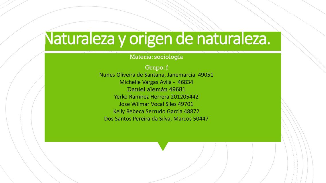 Origen de la naturaleza