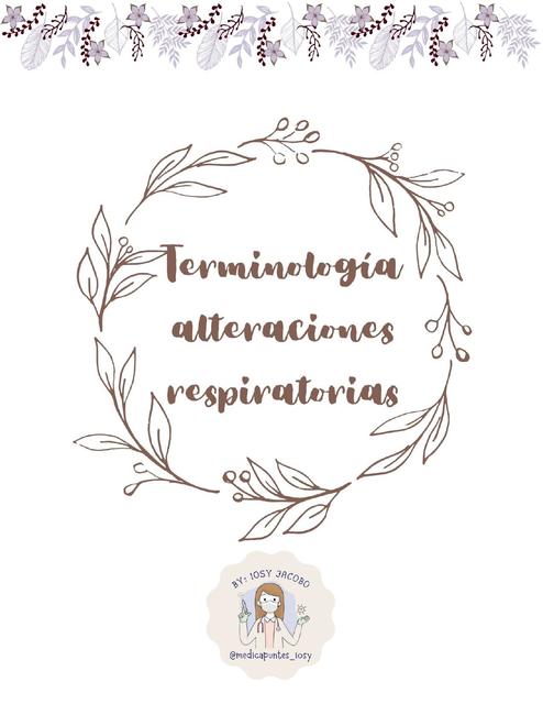 Terminología alteraciones respiratorias