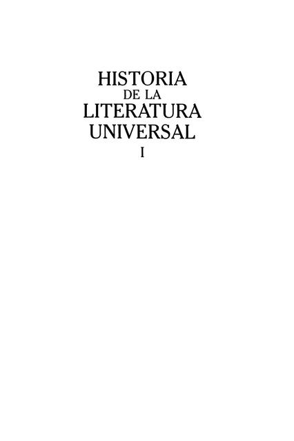 Historia de la Literatura Universal 