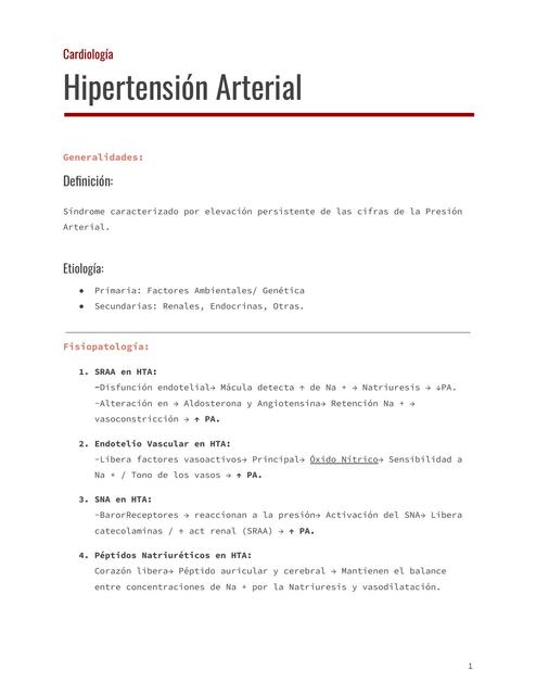 Hipertensión Arterial