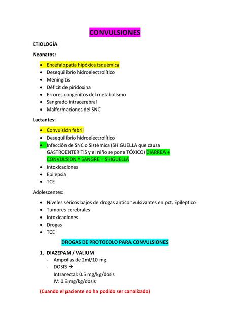 Apuntes de Convulsiones en Pediatría