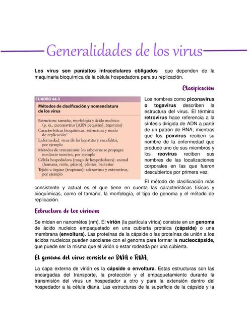 Generalidades de los virus