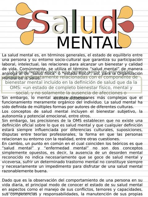 Investigación De Salud mental