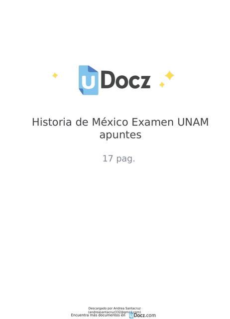 Historia de México Examen UNAM Apuntes