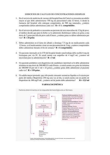 Cálculos de Concentraciones 