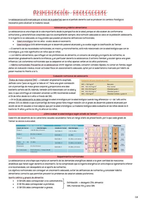 Alimentación Adolescente