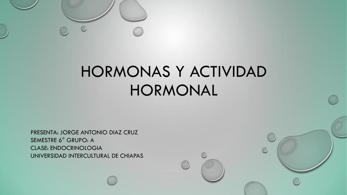 Hormonas y Actividad Hormonal 