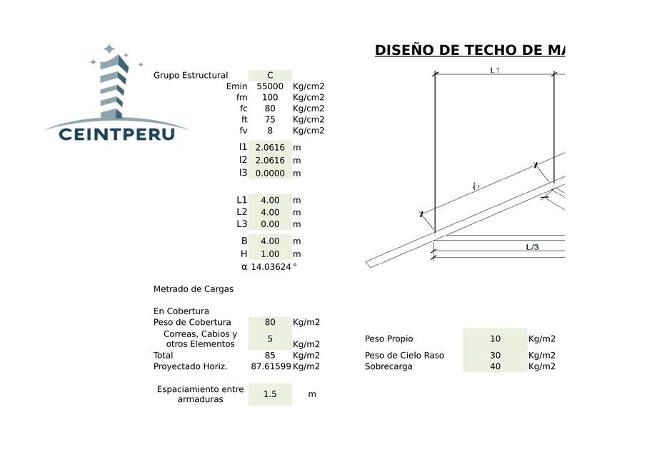 Diseño de Techo de Madera