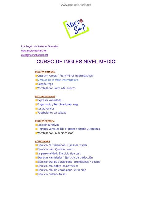 Curso de Inglés Nivel Medio