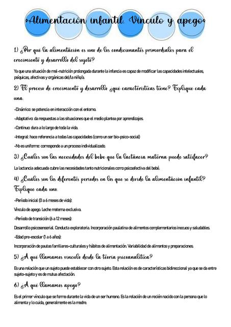 Guía de aprendizaje Alimentación infantil Vínculo y apego