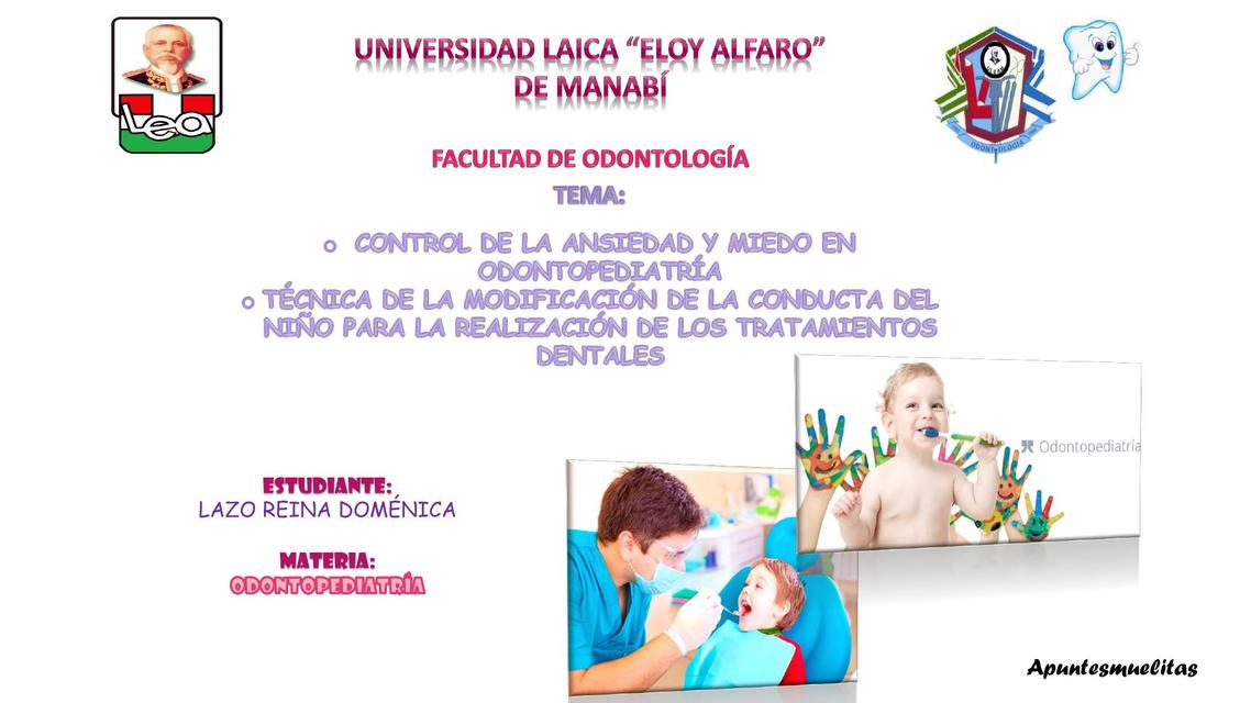 Control de la ansiedad y miedo en odontopediatría