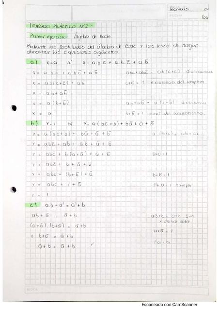 Trabajo Practico N2 Álgebra de Boole