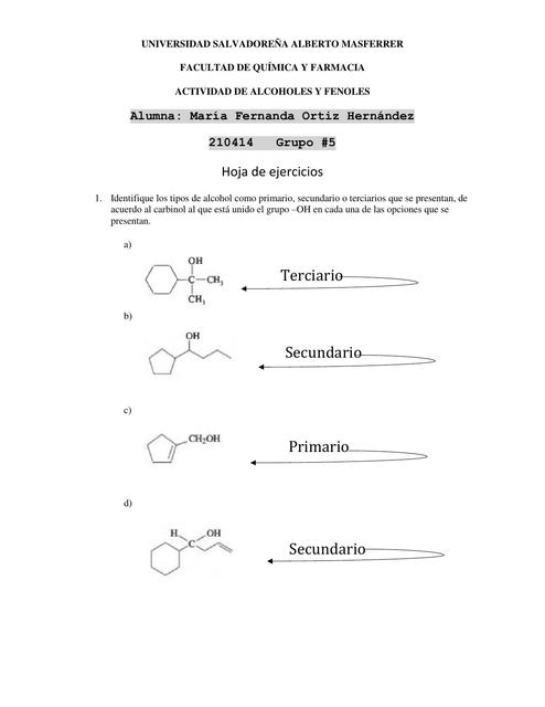 Tarea de Alcoholes 