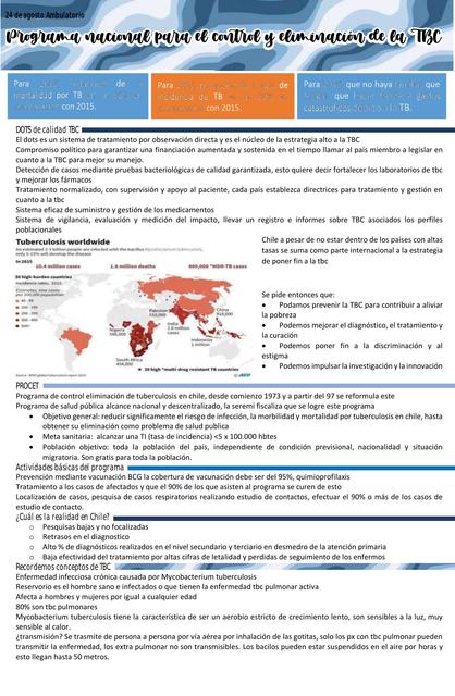 Programa nacional para el control y eliminación de la TBC 