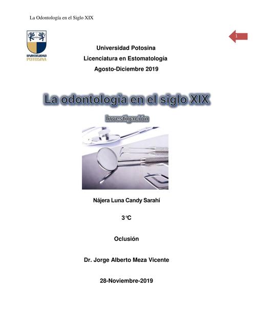 La Odontologia en el siglo XIX