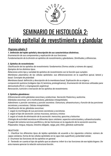 Tejido Epitelial de Revestimiento y Glandular