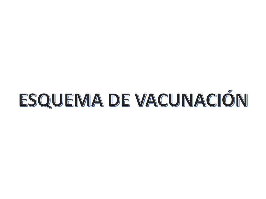 Esquema de Vacunación