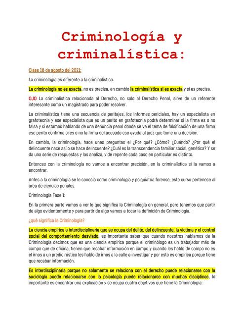 Criminología y Criminalística 