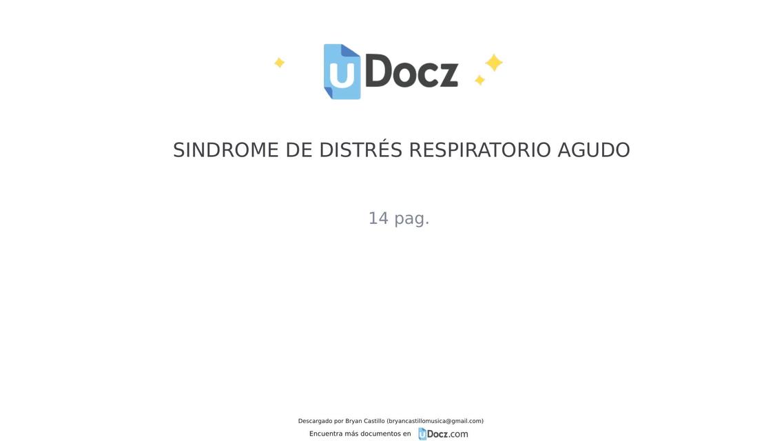 Síndrome de Distrés Respiratorio Agudo 