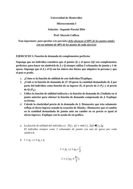 Microeconomía I Parcial