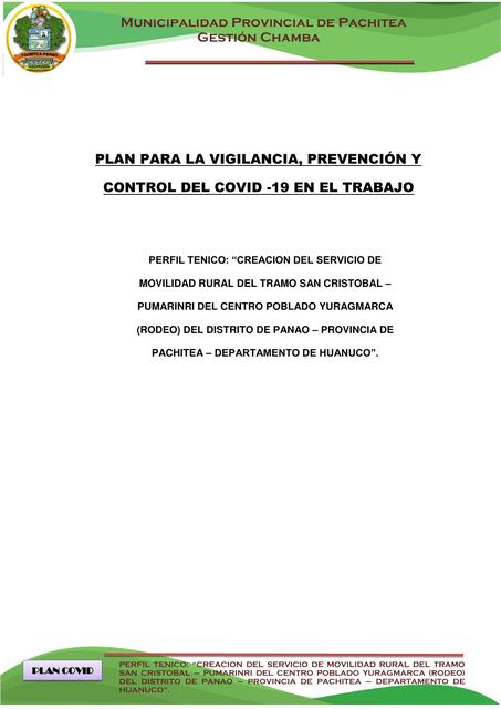 Plan de vigilancia COVID 19