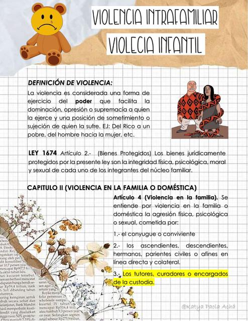 VIOLENCIA INTRAFAMILIAR /VIOLENCIA INFANTIL