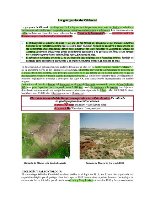 La Garganta de Olduvai