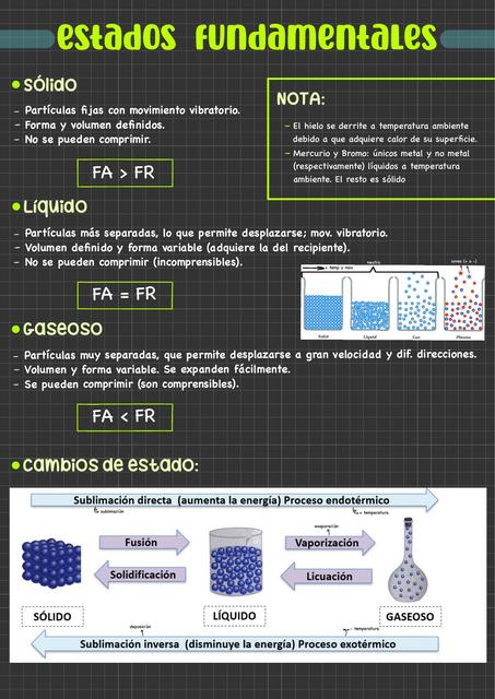 Estados fundamentales de la materia