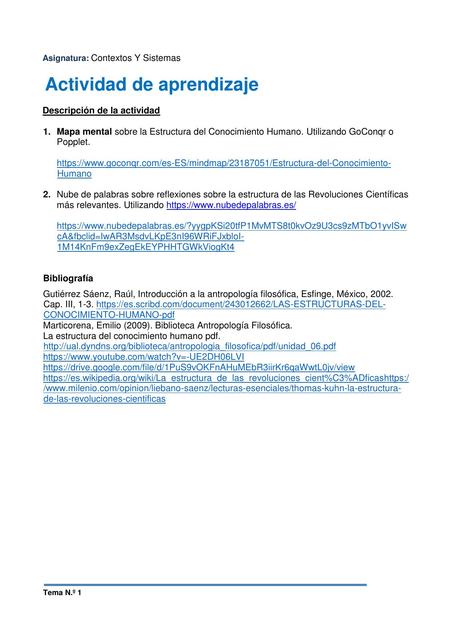 Mapa mental sobre la Estructura del Conocimiento Humano